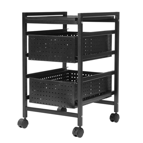 File Cart with 2/4 Tiers, Carbon Steel, Rust-Resistant, 44.09lbs/66.14lbs Load Capacity, Easy to Move with 4 Wheels, Ideal for Office and Home Storage