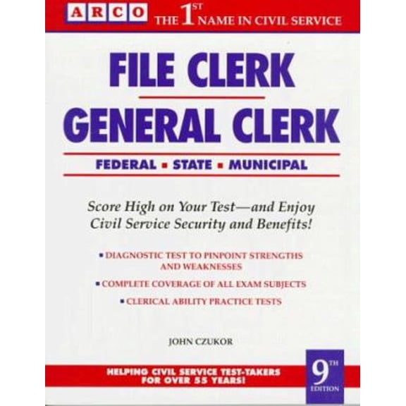 Pre-Owned File Clerk/General Clerk 9th ed (ARCO CIVIL SERVICE TEST TUTOR) (Paperback) 0671847147 9780671847142