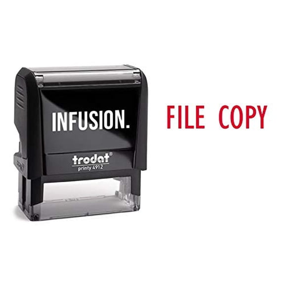 File Copy Self-Inking Stock Rubber Stamp (3/4" x 1-7/8") - Red Ink