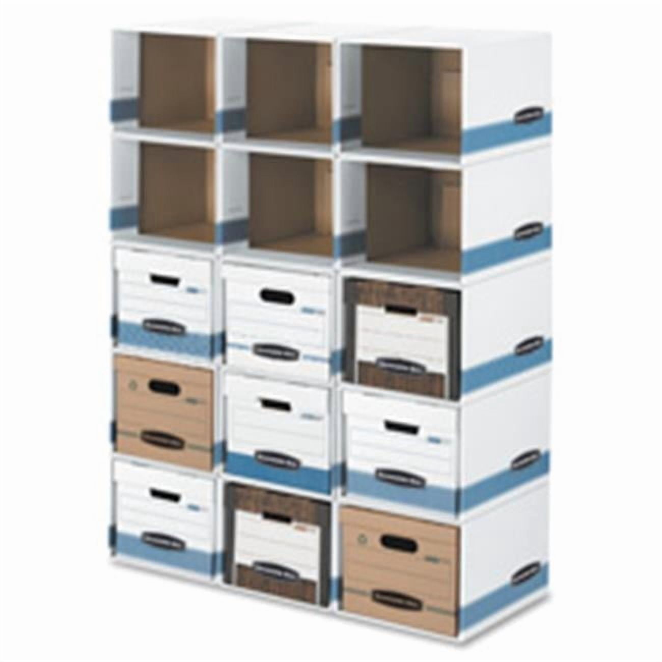 File-Cube Box Shell, Ltr-Lgl,12 in. x 15 in. x 10 in., 6-PK, White-Blue ...