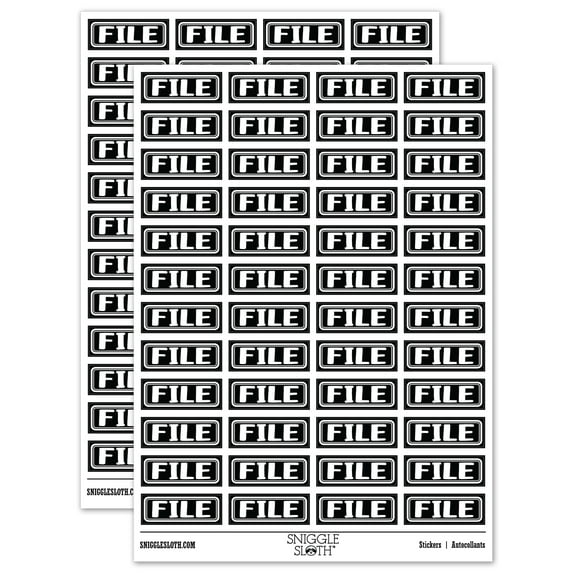 File Double Border Sticker Set - Black - Matte Finish - 1.25" Mini