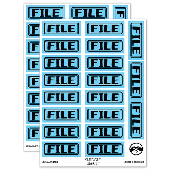 File Double Border Sticker Set - Light Blue - Matte Finish - 2.00" Large