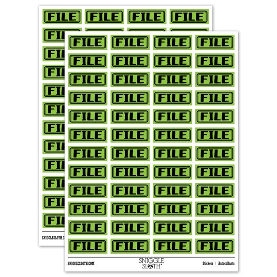 File Double Border Sticker Set - Light Green - Matte Finish - 1.25" Mini