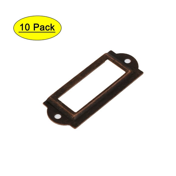 File Drawer Label Tag Name Card Holder Copper Tone 10Pcs