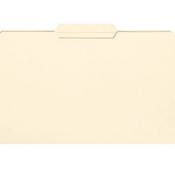 File Folder, 1/3 Cut Second Position, Reinforced Top Tab, Legal, Manila, 100/box