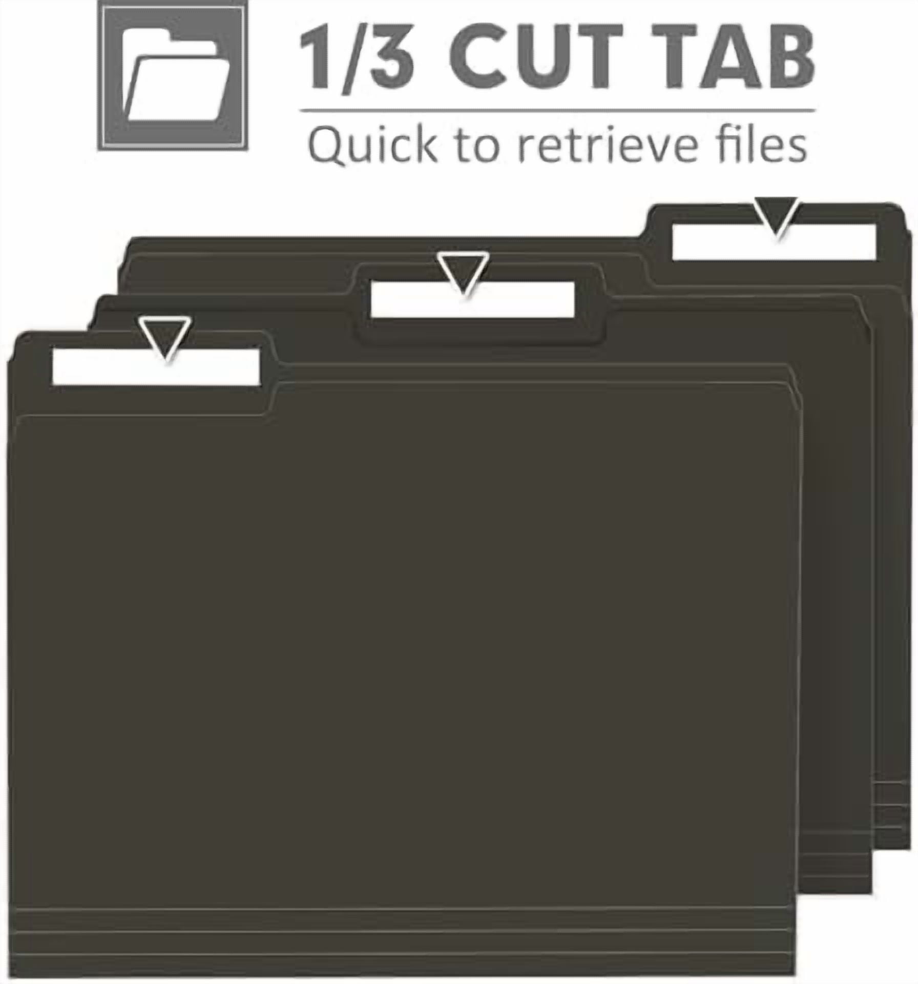 File Folder, 120 Pack File Folder, 1/3 Cut Tab, Letter Size, Filing ...