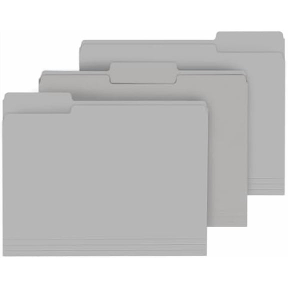 File Folder,  120 Pack File Folder, 1/3 Cut Tab, Letter Size, Filing Folder for Office School Business, Grey
