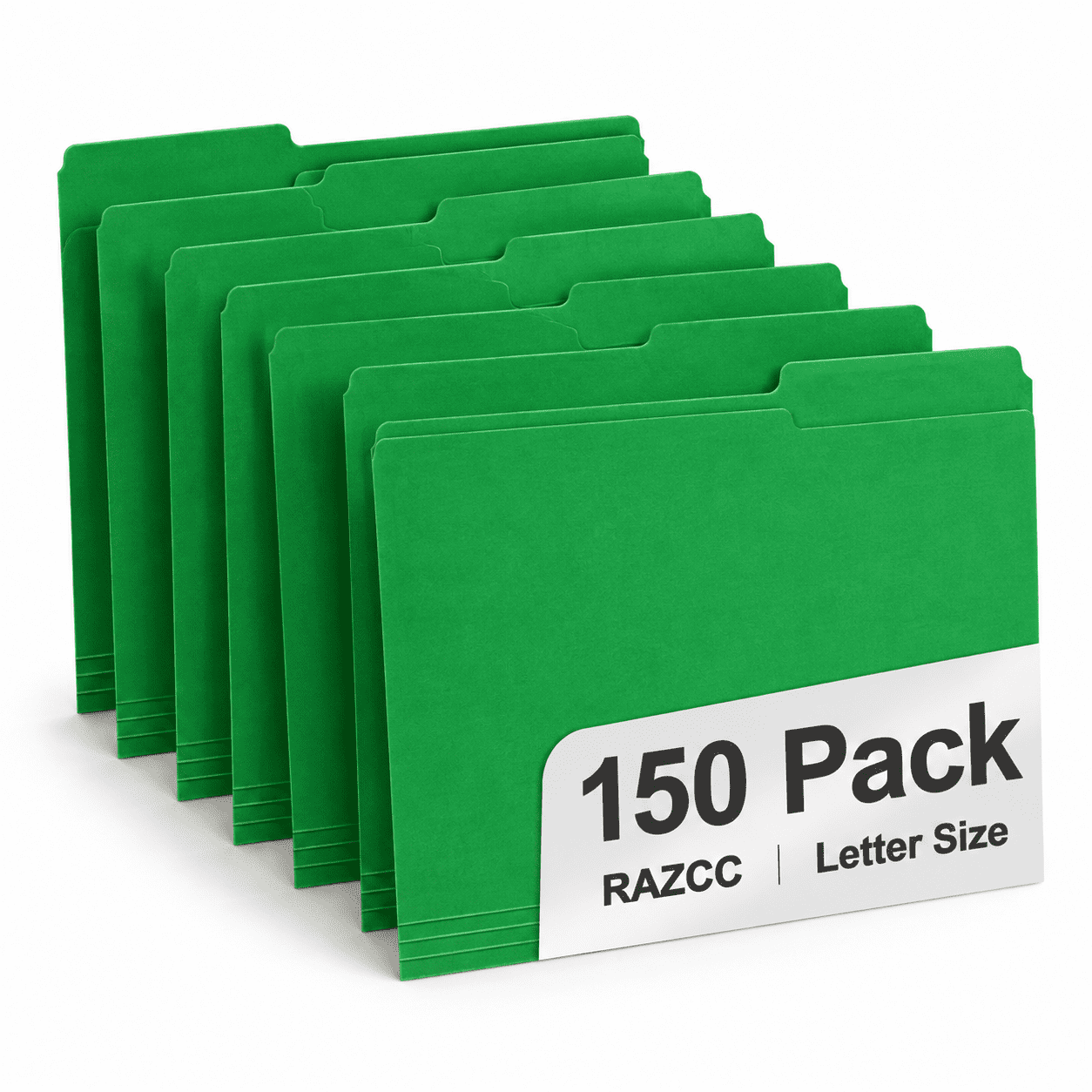 Simple Sign File File Folder 150 Pack 1/3 Cut Tab Folders Letter Size Creen Colored With ...