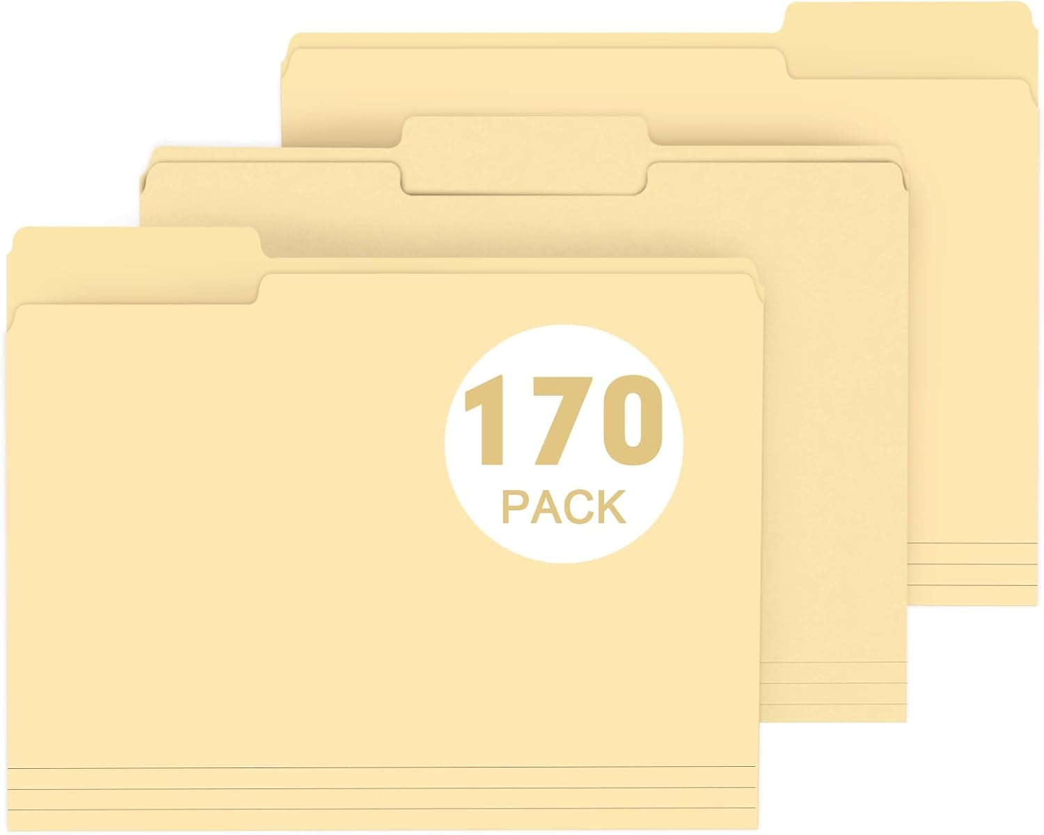 File Folder, 170 Pack File Folder, 1/3 Cut Tab, Letter Size, Filing ...