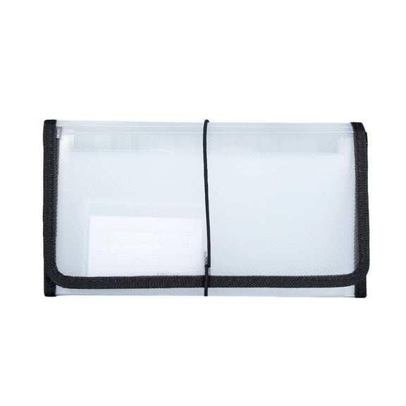 File Folder B6 Bill Accordion File Folder 13 Compartments Transparent Waterproof Document Organizer for Financial VAT Invoice Receipt, Plastic Material for Office Home Use Accordion Folder