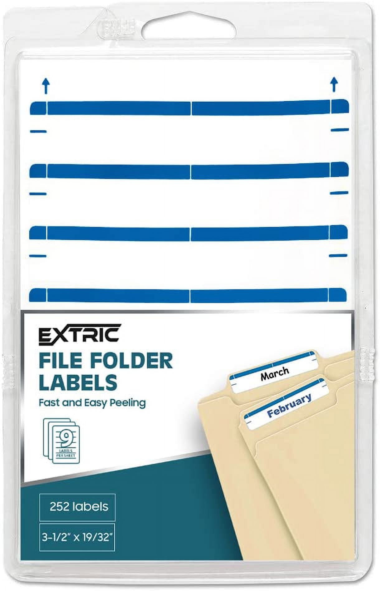 File folder labels 28 sheets light blue file labels a total of 252 file