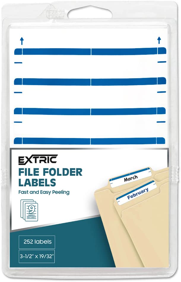 File Folder Labels 28 Sheets Light Blue File Labels a Total of 252 File