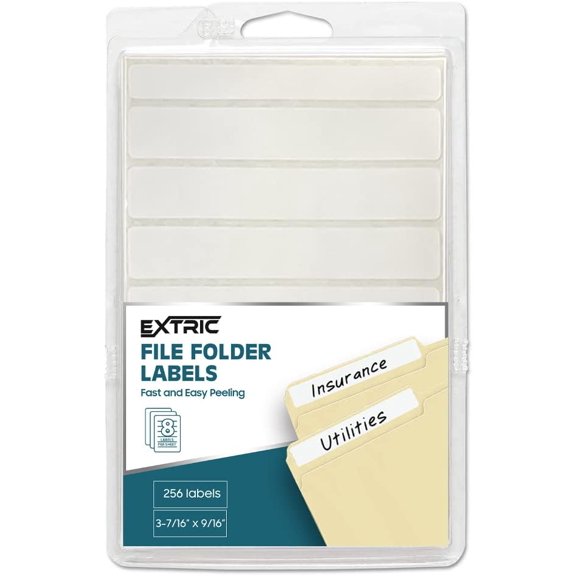 File Folder Labels 32 Sheets File Labels White Stickers a Total of 256 File Labels for File Folders
