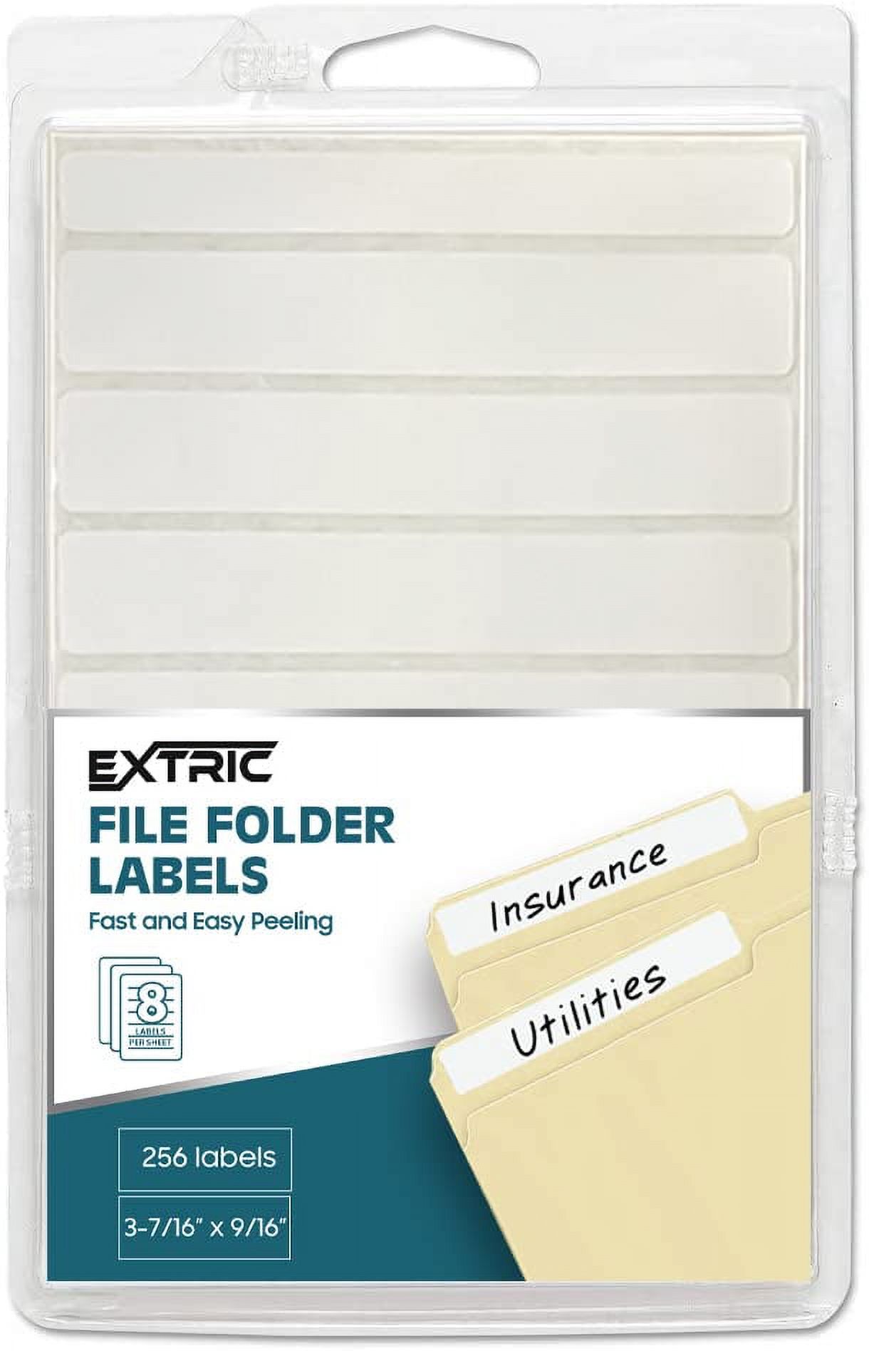 File Folder Labels 32 Sheets File Labels White Stickers a Total of 256