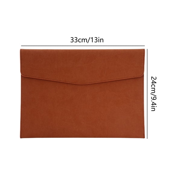 File Folder, PU Leather A4 Document Holder File Organizer Filing Envelope Portfolio Case Tablet Sleeve with Magnetic Snap Closure for Home School Office Stationery
