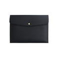 thumbnail image 1 of File Folder, PU Leather A4 Document Holder File Organizer Filing Envelope Portfolio Case Tablet Sleeve with Snap Closure for Home School Office, Black, 1 of 6