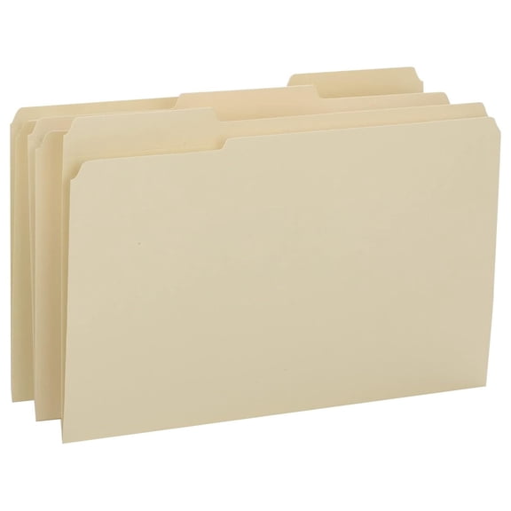 File Folder, Reinforced 1/3-Cut Tab, Legal Size, Manila, 100 Per Box (15434)