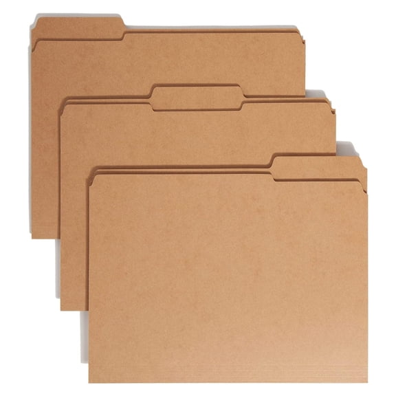 File Folder, Reinforced 1/3-Cut Tab, Letter Size, , 100 Per Box (10734) 1/3 Cut, Assorted Position