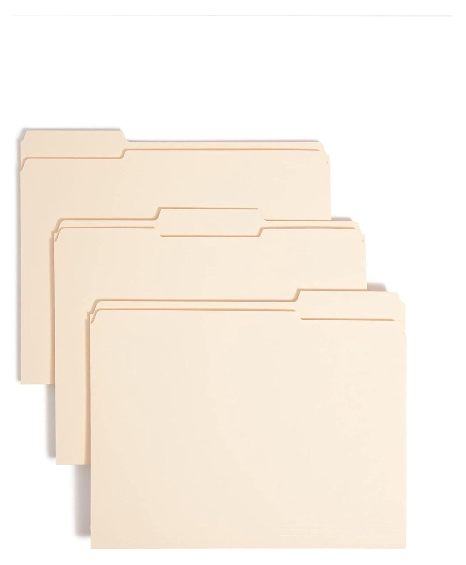 Standard File Folder File Folder, Reinforced 1/3-Cut Tab, Letter Size, Manila, 100 Per Box ...