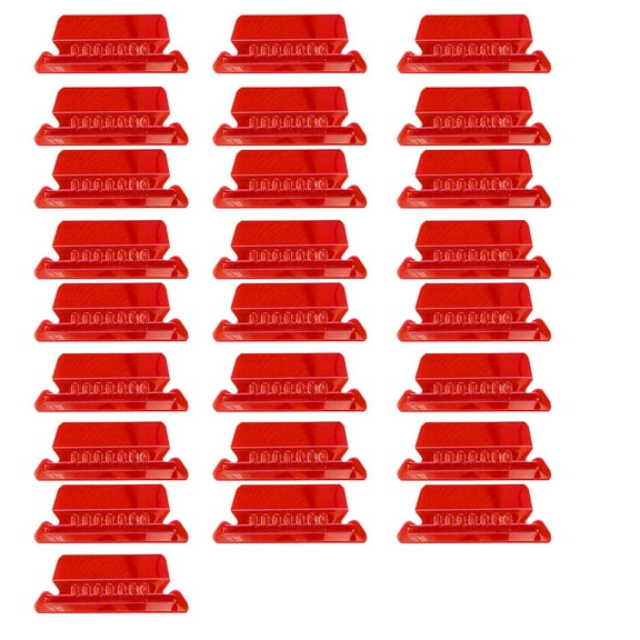 File Folder Tabs, 25 PCS Red Hanging Folder Tabs With Inserts, 2 Inch Clear Plastic for Quick Identification, 3.11x1.22"