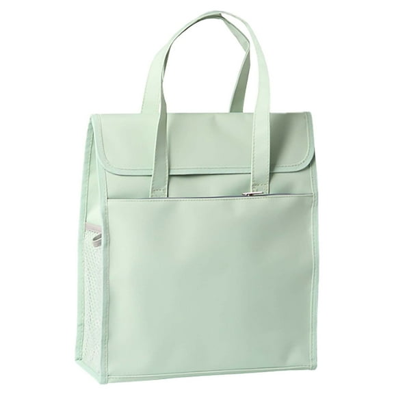 File Folder Tote Bag With Handle, Portable Document Organizer Box For Letter Size File Folder Folding File Case For Office, Hanging Filing File Folder Document Storage Organizer(Green,12x5x13.7")