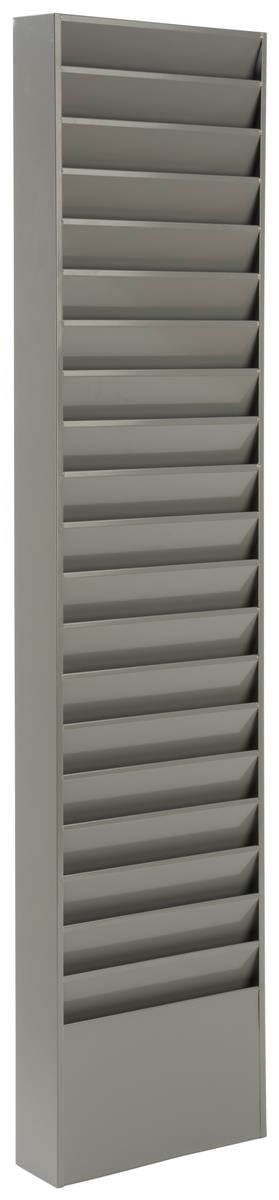 Gray Powder Coated Steel 20-Pocket Wall File Organizer