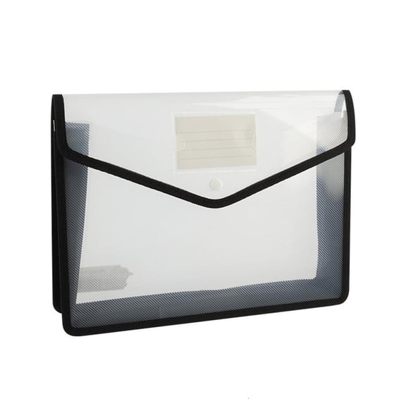 File Folder Wallet Horizontal/Vertival Folder with Label Window Snap Button Closure Water Resistant Document Organizers
