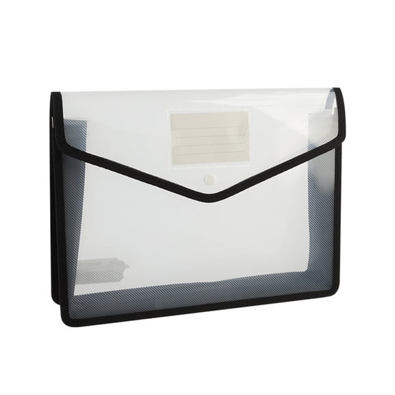 File Folder Wallet Horizontal/Vertival Folder with Label Window Snap Button Closure Water Resistant Document Organizers