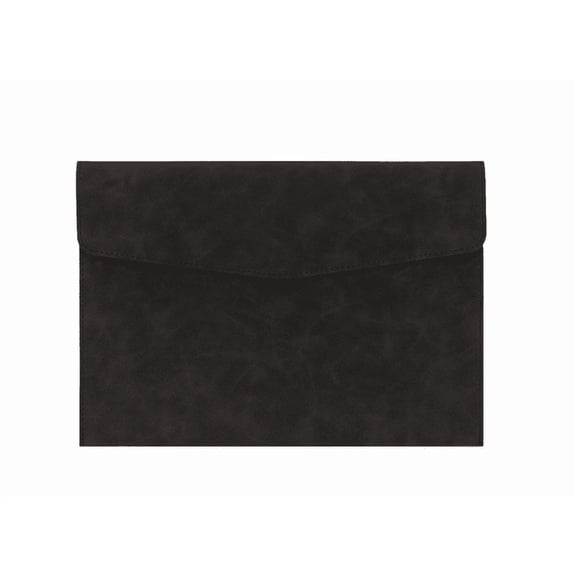 File Folder,Waterproof Document Pouch,Faux Leather File Organizer with Magnetic Snap for Thin A4 Document Storage,Meeting Documents Arrangement,Black