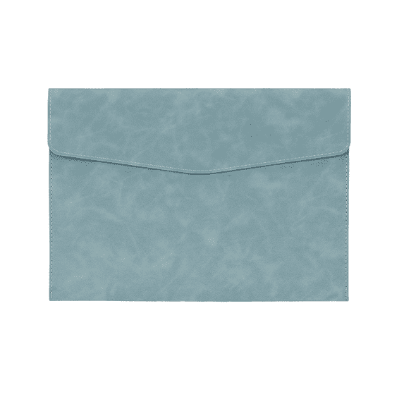 File Folder,Waterproof Document Pouch,Faux Leather File Organizer with Magnetic Snap for Thin A4 Document Storage,Meeting Documents Arrangement,Blue