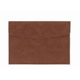thumbnail image 1 of File Folder,Waterproof Document Pouch,Faux Leather File Organizer with Magnetic Snap for Thin A4 Document Storage,Meeting Documents Arrangement,Brown, 1 of 8