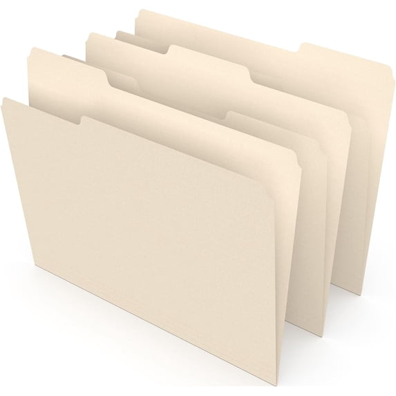 File Folders, 1/3-Cut Tab, Assorted Position, Letter Size, Perfect for ...
