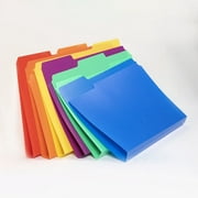 File Folders 1/3 Cut Tab Letter Size, Assorted Colors Plastic Color Folders Great for Organizing and Easy File Storage12 PCS