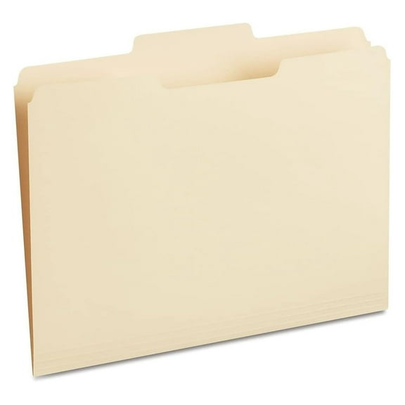File Folders 1/3 Cut Tabs - Manila Folders Letter Size, 100 Pack - Center Tab, Tear Resistant, for Office, School, Home Organization & Document Filing