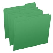 File Folders, 1/3 Cut Top Tab, Letter Size, Perfect for Organizing Documents in File Drawers, Box of 100 (Green)