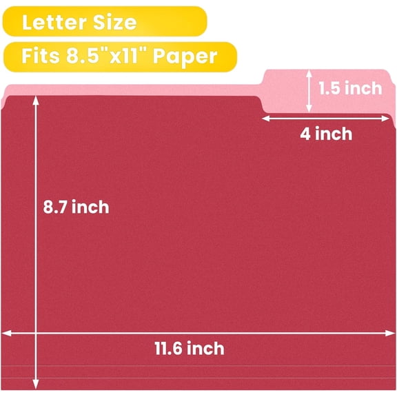 File Folders, 120 Pack Manilla Folders 8.5 x 11, Colored File Folders Home Office School Supplies for Documents Files Paper, 6 Assorted Colors