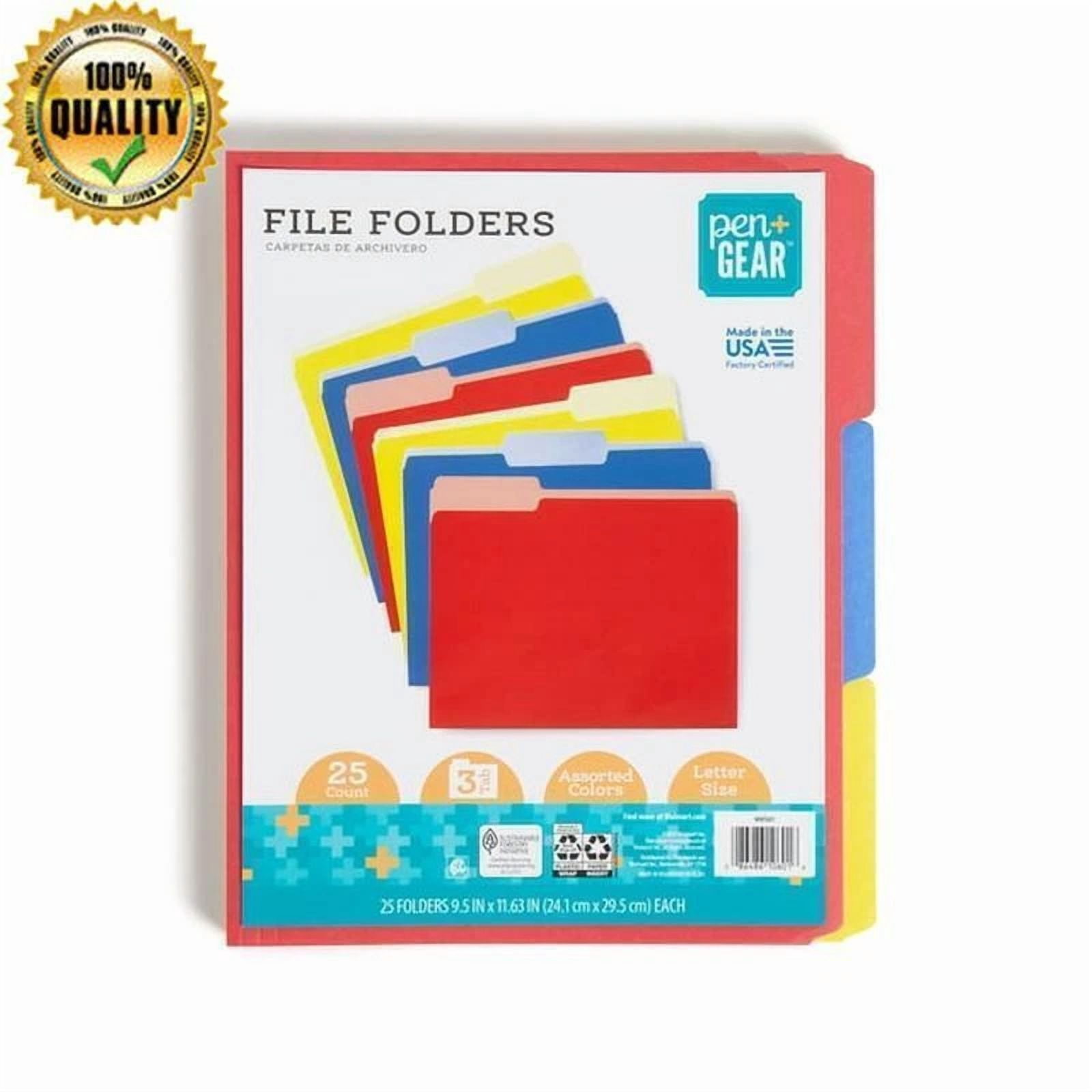File Folders 25 Count Letter Size Document Organizer 3 Tab Positions Office