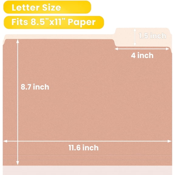 File Folders, 30 Pack Manilla Folders 8.5 x 11, Colored File Folders Home Office School Supplies for Documents Files Paper,6 Pastel Colors