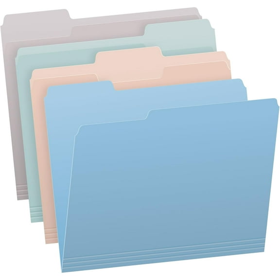 File Folders, 36-Pack, Letter Size, Assorted Pastel Colors, 1/3-Cut Tabs, Expanding Bottom, Durable Paper Folders for Home Office Filing Cabinets and Everyday Document Organization