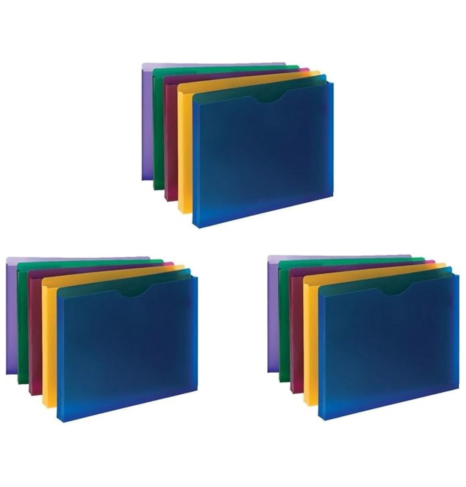 File Folders, Letter Size - 30 Pack, Assorted Colors, 1" Expansion, Straight Cut Tabs - Durable Polyester File Folders for Home, Office, School Organization