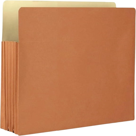 File Folders Letter Size | Box of 10 Redropes | Expanding File Folder - 5.25" Expansion | Expandable Accordian File Organizer Pocket