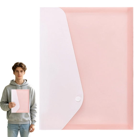 File Folders Letter Size File Jackets Organizer Plastic Envelope Flat Document Holder with Snap Button Closure
