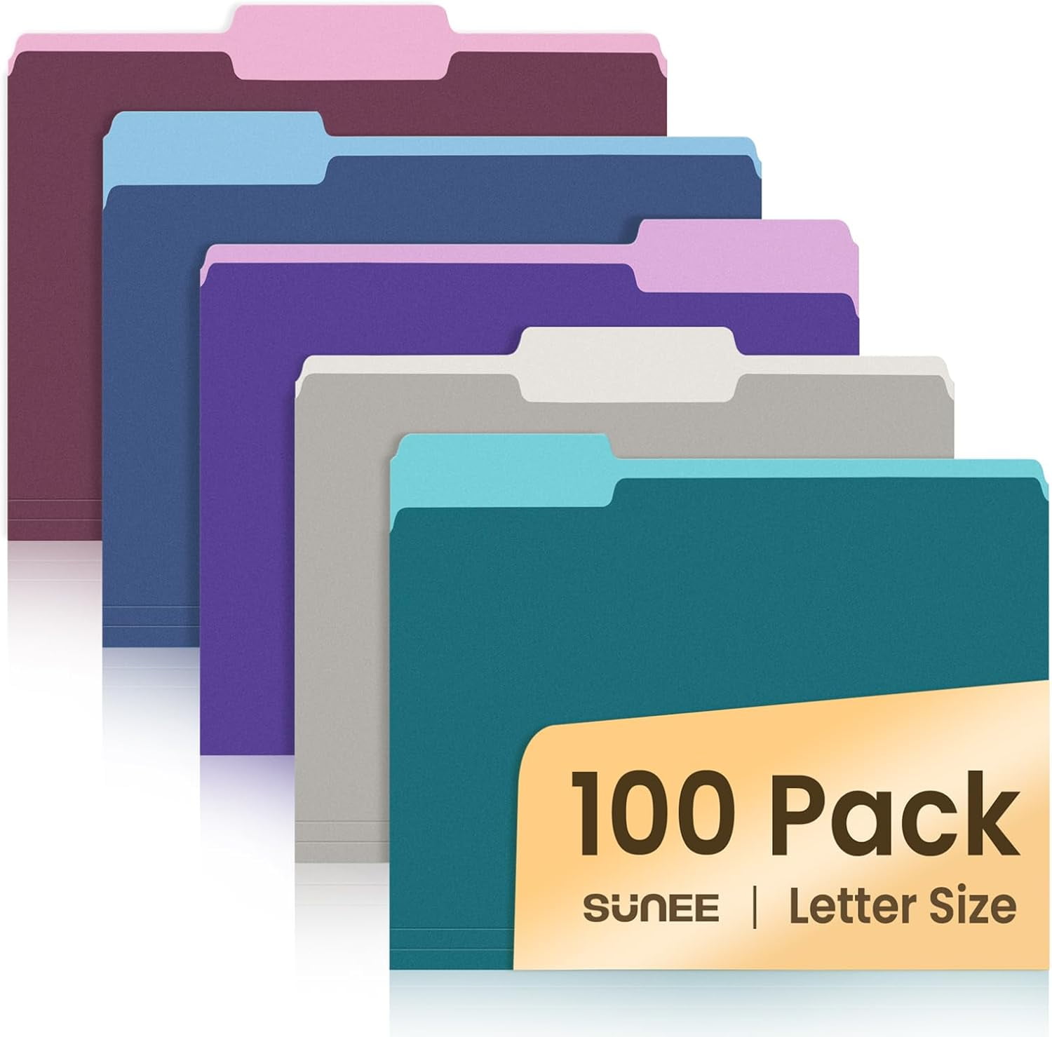 File Folders Letter Size Pastel Colors, 100 Pack Manilla Folders 8.5 x ...