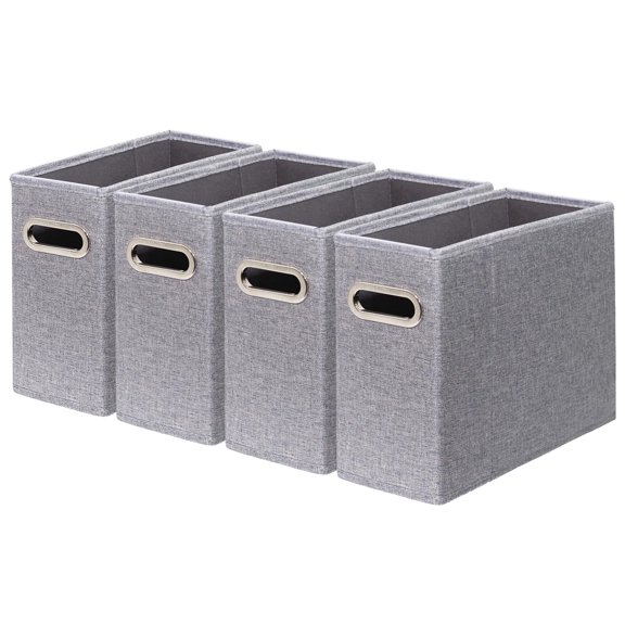File Folders Organizer, Storage Box, Collapsible Paper Organizer with Metal Handle, Smooth PVC Rails