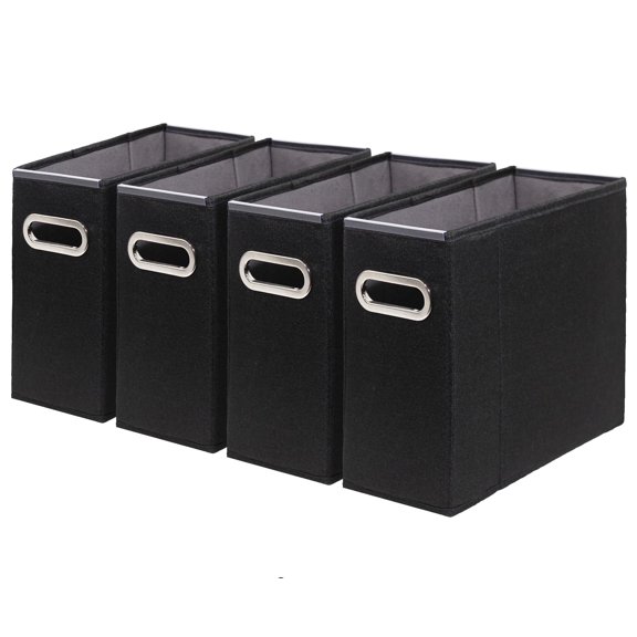 File Folders Organizer, Storage Box, Collapsible Paper Organizer with Metal Handle, Smooth PVC Rails