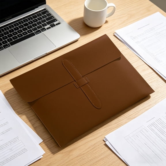 File Folders, Waterproof Thick Leather Folder, Leather Clipboard Folio, Business Padfolio Folder, Folders for Documents, Clear Document Holder, Padfolio Organizer for Work 13.7×10.43 in,A2#E