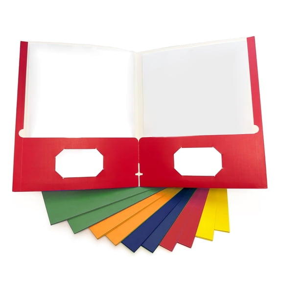 File Folders with Pockets, Letter Size 9.5x11.5 Inch, 2 Pockets Holds 50+ Sheets, Waterproof Textured Paper, for Office Business Home, Multicolor