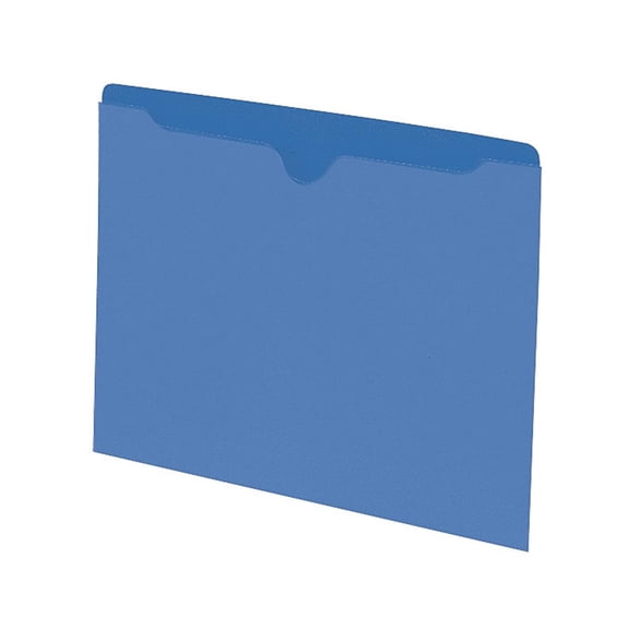 File Jacket, Reinforced Straight-Cut Tab, Flat-No Expansion, Letter Size, Blue, 100 per Box