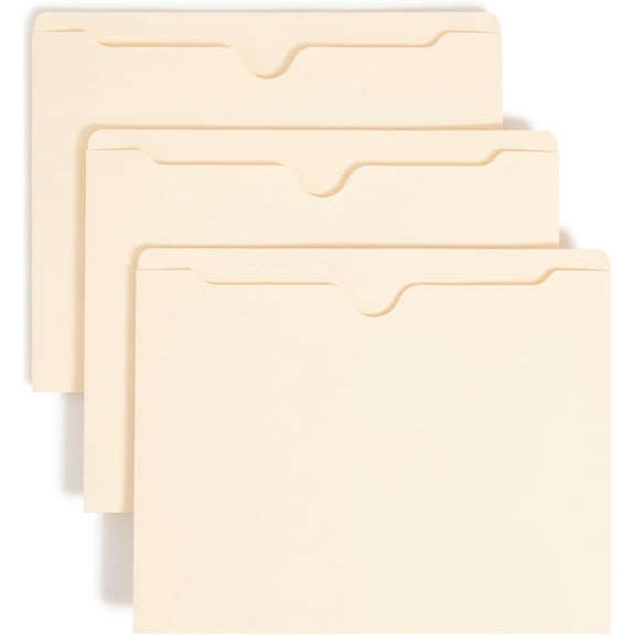 File Jacket, Reinforced Straight-Cut Tab, Flat-No Expansion, Letter Size, Manila, 100 per Box (75500)