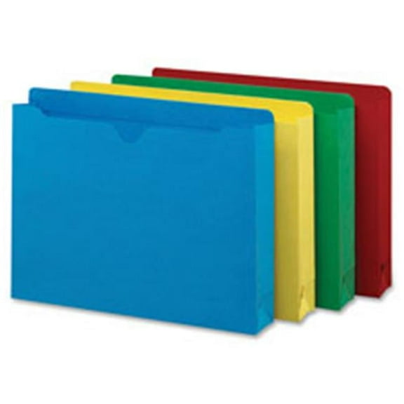 File Jackets, 2 in. Exp, Letter, Straight Cut, 10-PK, AST